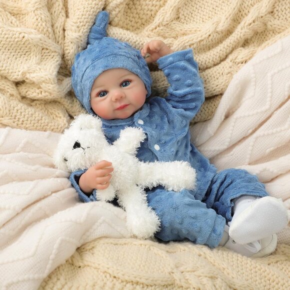 🆕20Inch Soft Cloth Body Newborn Baby Poseable Limbs Smiling Oliver Baby DOLL - Picture 1 of 10